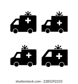 Ambulance icon vector illustration. ambulance truck sign and symbol. ambulance car