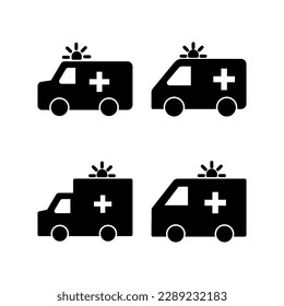 Ambulance icon vector illustration. ambulance truck sign and symbol. ambulance car