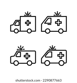 Ambulance icon vector illustration. ambulance truck sign and symbol. ambulance car