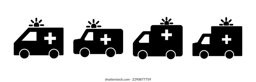 Ambulance icon vector illustration. ambulance truck sign and symbol. ambulance car
