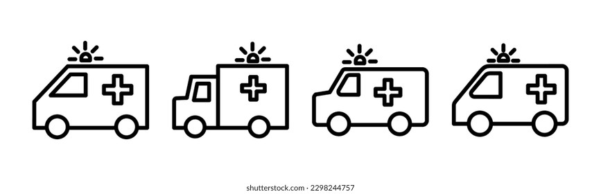Ambulance icon vector illustration. ambulance truck sign and symbol. ambulance car