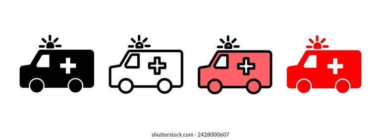 Ambulance icon vector illustration. ambulance truck sign and symbol. ambulance car