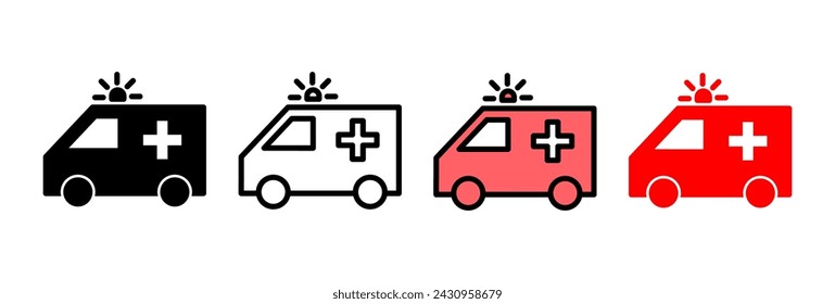 Ambulance icon vector illustration. ambulance truck sign and symbol. ambulance car