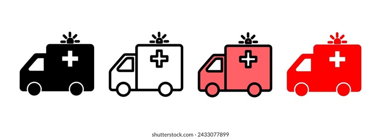 Ambulance icon vector illustration. ambulance truck sign and symbol. ambulance car