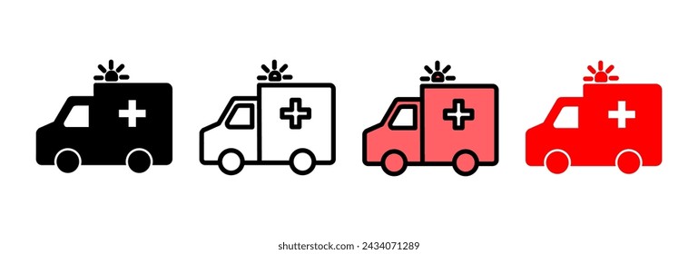 Ambulance icon vector illustration. ambulance truck sign and symbol. ambulance car