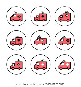 Ambulance icon vector illustration. ambulance truck sign and symbol. ambulance car