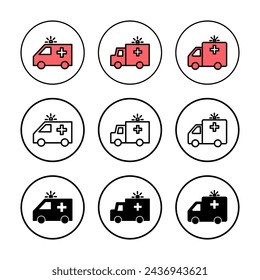 Ambulance icon vector illustration. ambulance truck sign and symbol. ambulance car