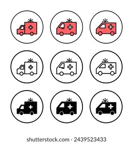 Ambulance icon vector illustration. ambulance truck sign and symbol. ambulance car