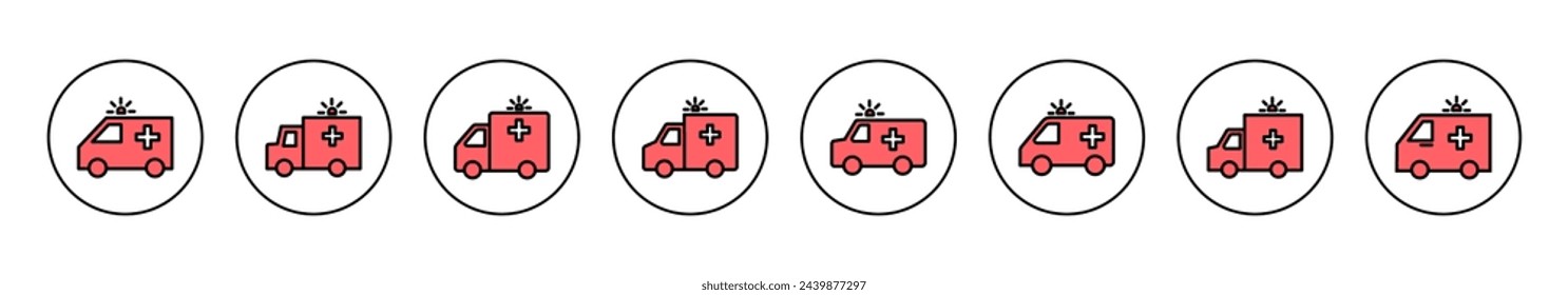 Ambulance icon vector illustration. ambulance truck sign and symbol. ambulance car