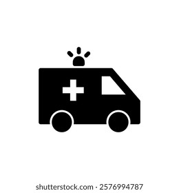 Ambulance icon vector illustration. ambulance truck sign and symbol. ambulance car