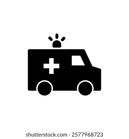 Ambulance icon vector illustration. ambulance truck sign and symbol. ambulance car