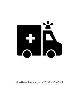 Ambulance icon vector illustration. ambulance truck sign and symbol. ambulance car