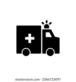 Ambulance icon vector illustration. ambulance truck sign and symbol. ambulance car