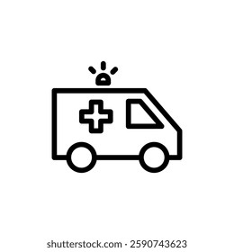 Ambulance icon vector illustration. ambulance truck sign and symbol. ambulance car