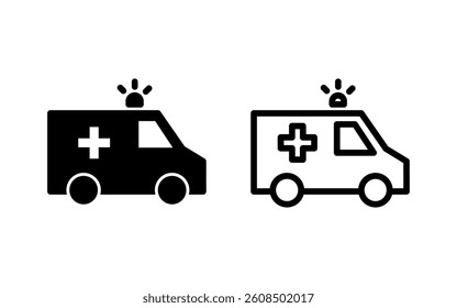 Ambulance icon vector illustration. ambulance truck sign and symbol. ambulance car