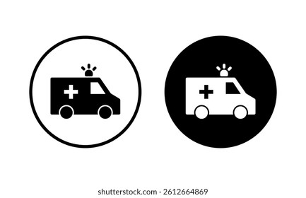 Ambulance icon vector illustration. ambulance truck sign and symbol. ambulance car