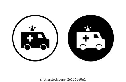 Ambulance icon vector illustration. ambulance truck sign and symbol. ambulance car