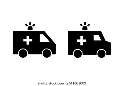 Ambulance icon vector illustration. ambulance truck sign and symbol. ambulance car