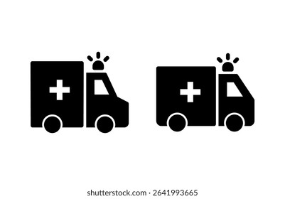 Ambulance icon vector illustration. ambulance truck sign and symbol. ambulance car
