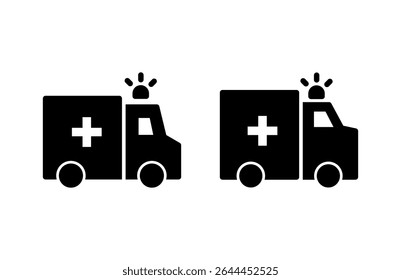 Ambulance icon vector illustration. ambulance truck sign and symbol. ambulance car