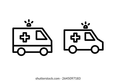 Ambulance icon vector illustration. ambulance truck sign and symbol. ambulance car
