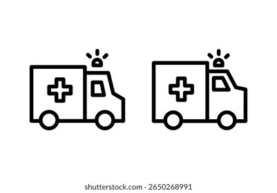 Ambulance icon vector illustration. ambulance truck sign and symbol. ambulance car