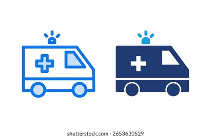 Ambulance icon vector illustration. ambulance truck sign and symbol. ambulance car