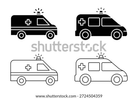 Ambulance icon vector illustration. ambulance truck sign and symbol. ambulance car icon set . eps10