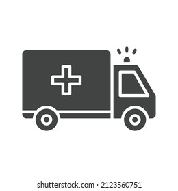 Imagen vectorial de icono de ambulancia. También se puede usar para Fitness físico. Adecuado para aplicaciones móviles, aplicaciones web y medios impresos.