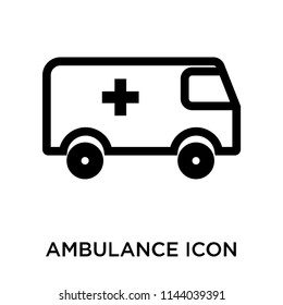 Ambulance icon vector isolated on white background for your web and mobile app design, Ambulance logo concept