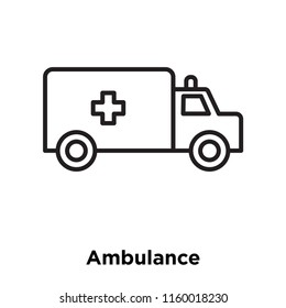 Ambulance icon vector isolated on white background, Ambulance transparent sign , sign and symbols in thin linear outline style