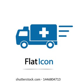 Ambulance icon vector isolated on white background.