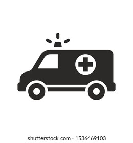 Ambulance icon. Vector icon isolated on white background.