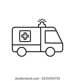 Ambulance icon vector isolated on white background.