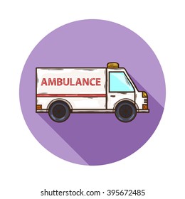 Ambulance icon. Vector Ambulance icon isolated with shadow.