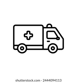 ambulance icon vector in line style