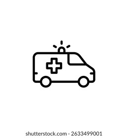 Ambulance icon vector. in line style design on white background. vector illustration