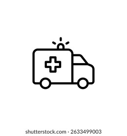 Ambulance icon vector. in line style design on white background. vector illustration