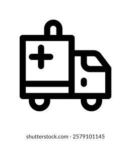 ambulance icon. vector line icon for your website, mobile, presentation, and logo design.