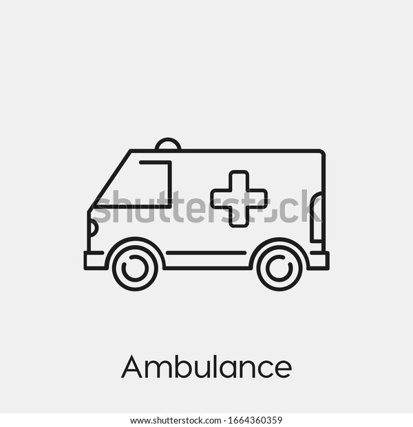 ambulance icon vector. Linear style sign for\
mobile concept and web design. ambulance symbol illustration. Pixel\
vector graphics -\
Vector.