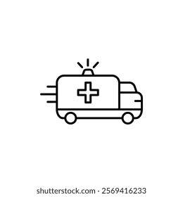 Ambulance icon Vector logo outline