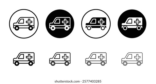 Ambulance icon Vector logo set flat