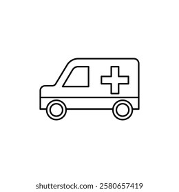 Ambulance icon Vector logo set flat