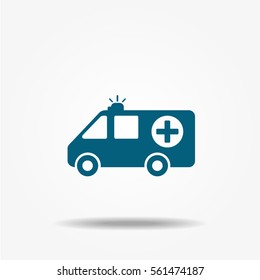 Ambulance Icon. Vector medical illustration.