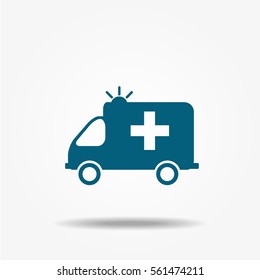 Ambulance Icon. Vector medical illustration.