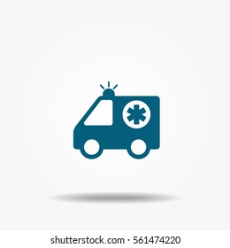 Ambulance Icon. Vector medical illustration.