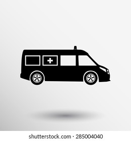 ambulance icon vector medical urgent first relief technician.