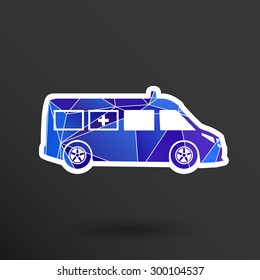ambulance icon vector medical urgent first relief technician.