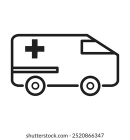 ícone de ambulância vetor sobre fundo branco
