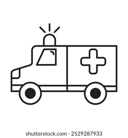 Ambulance icon vector on white background